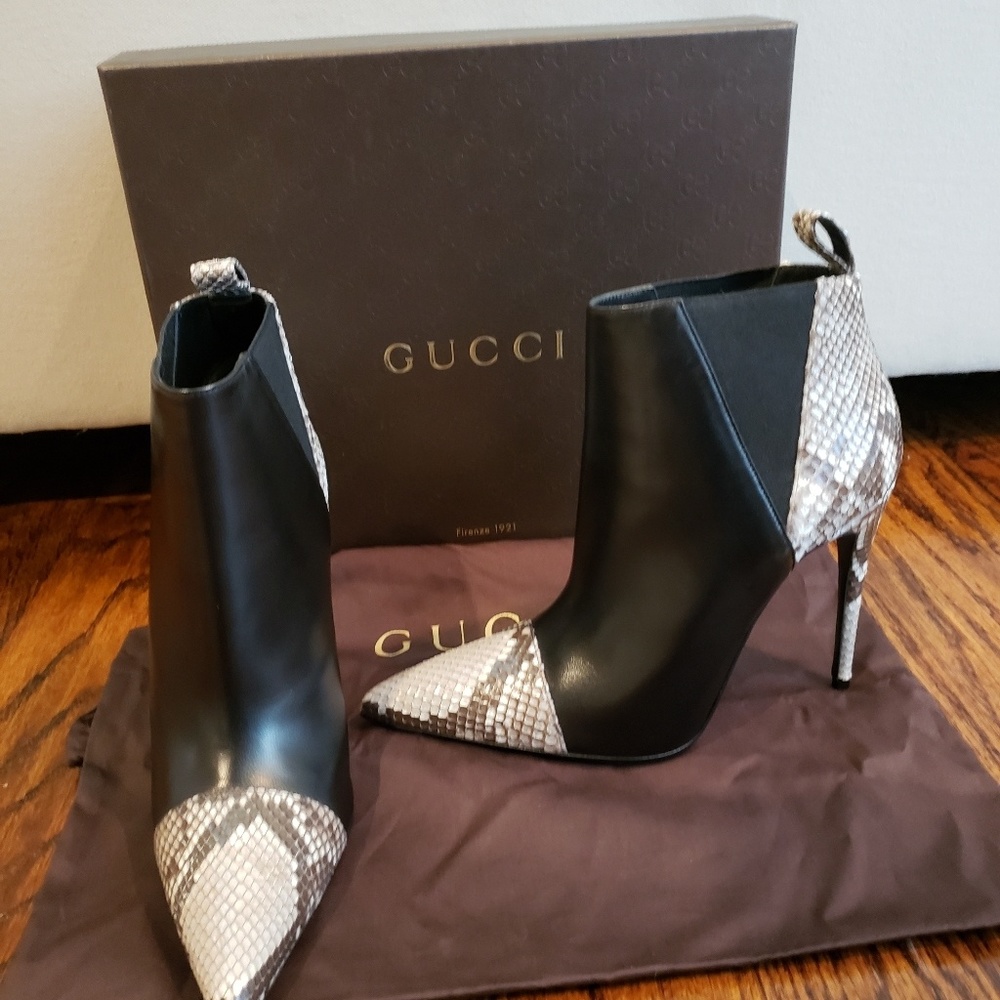 Gucci snakeskin boots